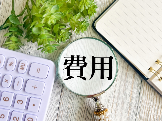 費用の文字と虫メガネ